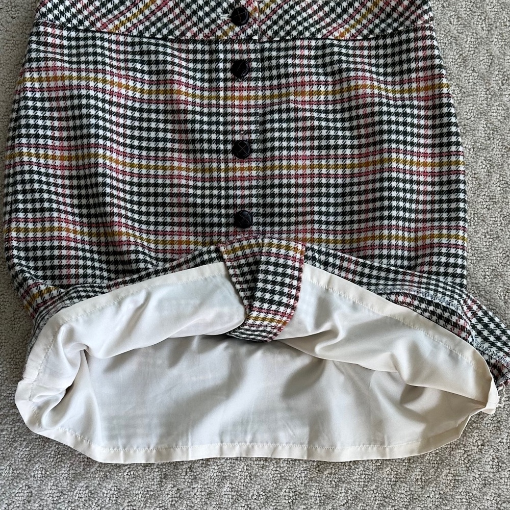 Talbots Wool Blend Houndstooth Button-Front Skirt 10P Casual Academia Office NWT - Picture 5 of 11